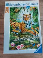 Ravensburger Puzzel - Tijger in het Regenwoud - 500 stukjes, Ophalen of Verzenden, 500 t/m 1500 stukjes, Gebruikt, Legpuzzel