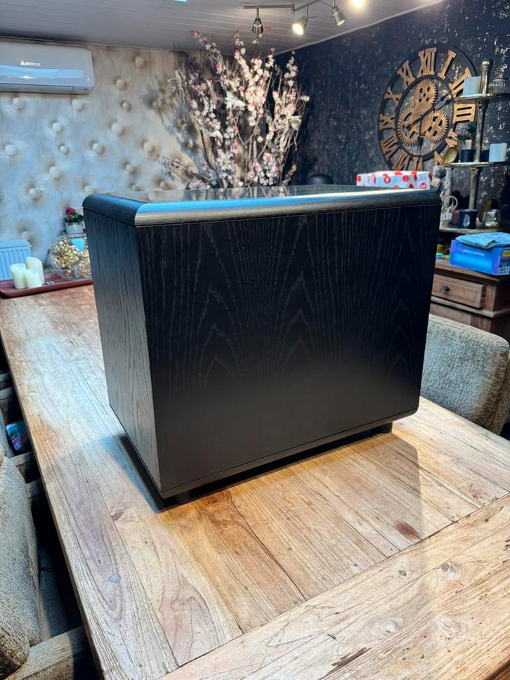 Mooie Rel Stentor 3 subwoofer zwart fineer., Audio, Tv en Foto, Luidsprekers, Zo goed als nieuw, Subwoofer, 120 watt of meer, Overige merken