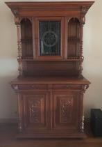 Antiek Houten Kabinet met Snijwerk, Antiek en Kunst, Antiek | Meubels | Kasten, Ophalen