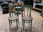 Twee 2 Groene webbing bistrostoelen., Ophalen, Gebruikt, Overige kleuren, Twee