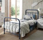 New York 1-persoonsbed Vipack, kleur blauw., Ophalen, 90 cm, Eenpersoons, Blauw