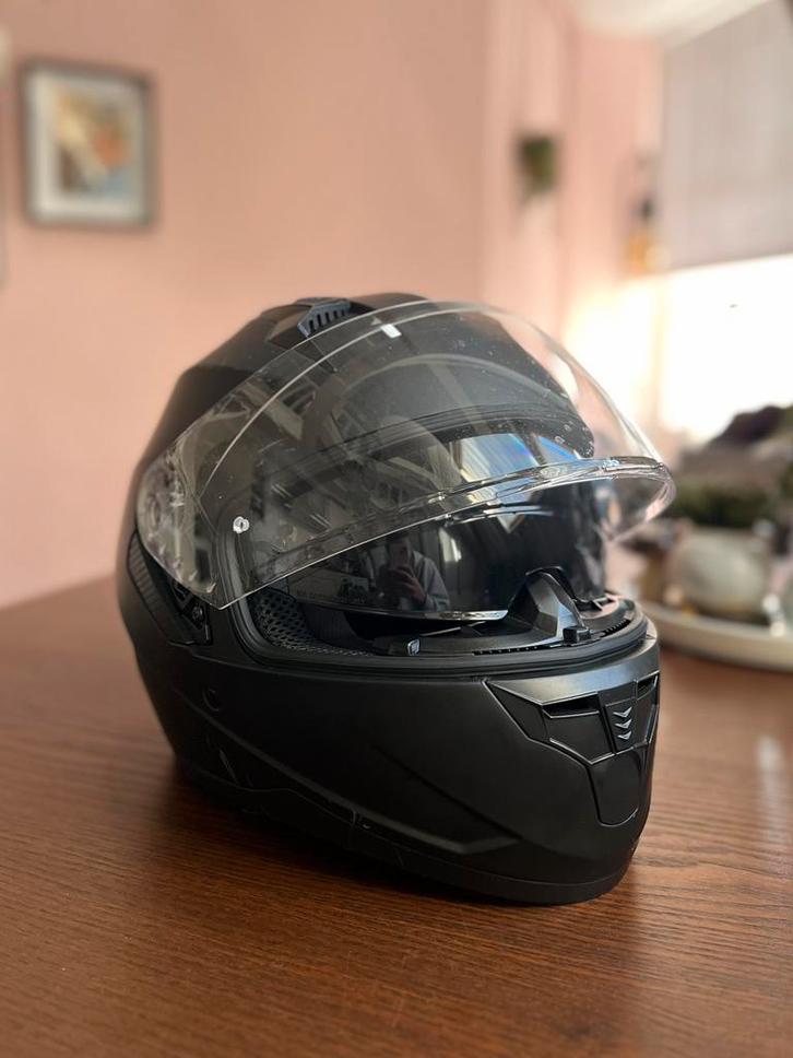 VINZ Kennet Mat Zwart Helm Pinlock voorbereid maat XL, Fietsen en Brommers, Brommerhelmen, Zo goed als nieuw, Extra large of groter