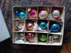 doos 53 bestaat uit 14 oude glazen kerstballen, Diversen, Gebruikt, Ophalen of Verzenden