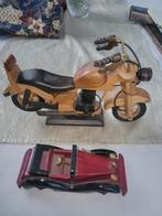 Houten Auto en Motorfiets Model, Antiek en Kunst, Ophalen of Verzenden
