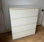 IKEA Malm ladekast 4 lades met glasplaat!, Huis en Inrichting, Zo goed als nieuw, 3 of 4 laden, Minder dan 100 cm, 25 tot 50 cm