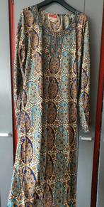 Lange Kaftan Jurk Blauw/Turquoise – L, Ophalen of Verzenden, Zo goed als nieuw, Blauw, Onder de knie