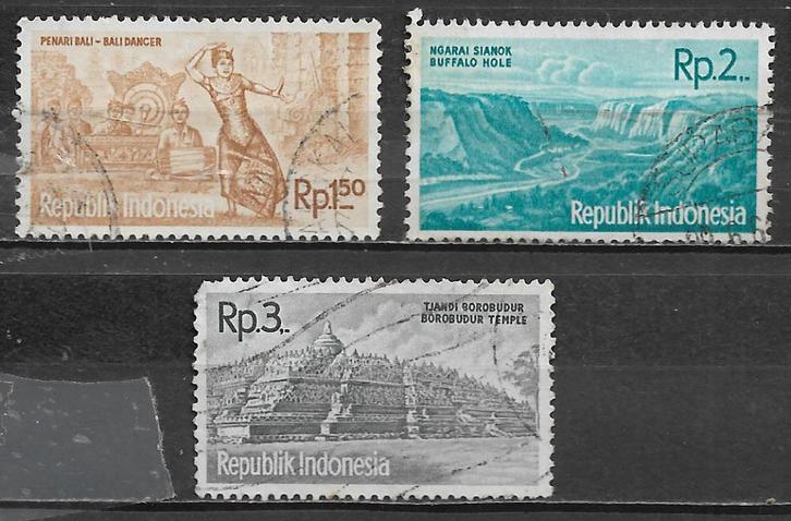 Indonesie 1961 Serie folklore en landschappen, Postzegels en Munten, Postzegels | Azië, Gestempeld, Zuidoost-Azië, Verzenden