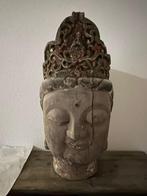 groot houten Budha Boeddha Boeddhabeeld hoofd 75 cm x 40 cm, Huis en Inrichting, Woonaccessoires | Boeddhabeelden, Ophalen, Zo goed als nieuw