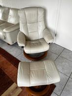 Leren stoel met hocker van het merk Stresless, Huis en Inrichting, Fauteuils, Ophalen, Leer