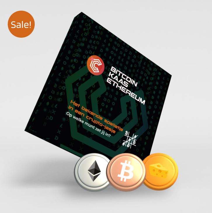 Bitcoin, Kaas, Ethereum - Het Crypto Boter-Kaas-Eierenn!, Hobby en Vrije tijd, Gezelschapsspellen | Bordspellen, Nieuw, Een of twee spelers