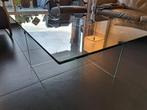 Glazen Salontafel Vierkant, Huis en Inrichting, Tafels | Salontafels, Ophalen, Vierkant, Modern, Minder dan 50 cm