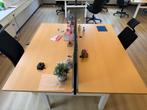 Dubbele werkplek met scheidingswand, Ophalen, In hoogte verstelbaar, Gebruikt, Bureau