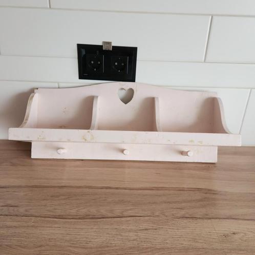 Wandplank Kapstok Gruttersstijl Roze Hart, Huis en Inrichting, Woonaccessoires | Wandplanken en Boekenplanken, Gebruikt, Ophalen of Verzenden
