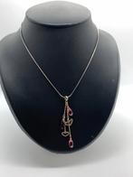 X249 Prachtige zilveren Fossil ketting met hangers, Sieraden, Tassen en Uiterlijk, Kettingen, Verstelbaar, Ophalen of Verzenden