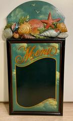 Menubord vintage met zeedieren., Ophalen, Gebruikt, Reclamebord