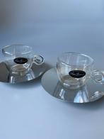 2 Espresso Kop en Schotels - Luigi Bormioli, Gebruikt, Ophalen of Verzenden, Glas, Overige stijlen