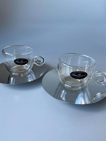2 Espresso Kop en Schotels - Luigi Bormioli beschikbaar voor biedingen