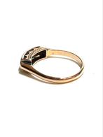 14k antiek rosé en witgouden ring met roosdiamant, Sieraden, Tassen en Uiterlijk, Antieke sieraden, Ophalen of Verzenden, Goud