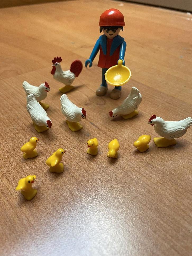 Vintage Playmobil; Boerin met kippen, Kinderen en Baby's, Speelgoed | Playmobil, Gebruikt, Los playmobil, Ophalen