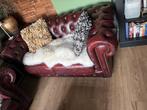 Chesterfield, bank, sofa 3+2+ tafel, leer orginal UK, Huis en Inrichting, Banken | Sofa's en Chaises Longues, Ophalen, Gebruikt