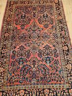 Vintage handgeknoopt perzisch tapijt sarough antiek 194x125, 100 tot 150 cm, 150 tot 200 cm, Gebruikt, Rechthoekig
