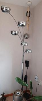 Moderne Staande Lamp met Chrome Kappen, Ophalen of Verzenden, Zo goed als nieuw, Metaal, Modern