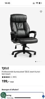 Professionele bureaustoel TJELE zwart kunstleer/zwart, Ophalen, Zo goed als nieuw, Zwart