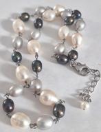 Parelketting,  zilveren sluiting 925, Overige materialen, Verstelbaar, Ophalen of Verzenden, Zo goed als nieuw