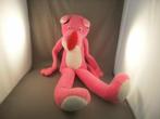 Vintage/retro roze panter 50 cm roze wit velours rode neus, Kinderen en Baby's, Ophalen of Verzenden, Zo goed als nieuw, Overige typen