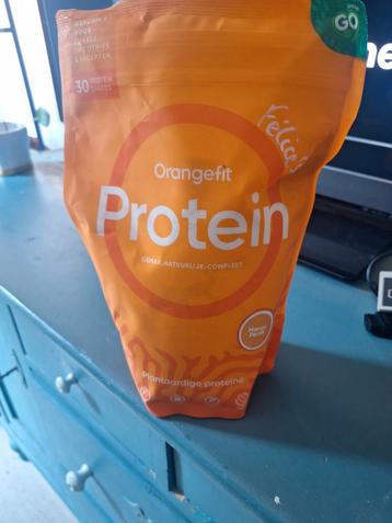 Zak orangefit eiwitpoeder. Nieuw. beschikbaar voor biedingen