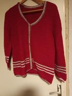  Nieuw gebreid wollen rood vest strepen. Kerst elk seizoen, Kleding | Dames, Truien en Vesten, Maat 42/44 (L), Nieuw, Ophalen of Verzenden