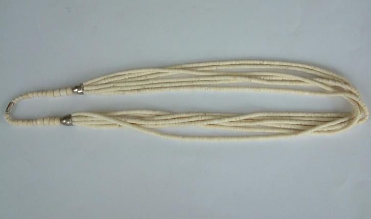 prachtig oud kralen snoer ketting creme kleurig been?, Sieraden, Tassen en Uiterlijk, Kettingen, Ophalen of Verzenden