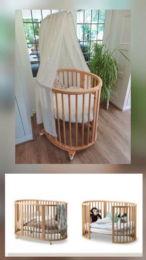 Prachtige Stokke Sleepi Wieg en Ledikantje 2 matrassen Hout, Kinderen en Baby's, Babywiegjes en Ledikanten, Zo goed als nieuw