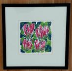 Mooie zeefdruk "Tulpen" Ad van Hassel 358/3000., Antiek en Kunst, Kunst | Litho's en Zeefdrukken, Ophalen of Verzenden