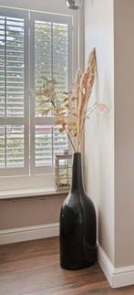 Zwarte vaas, inclusief bloemen., Ophalen, Zwart, Minder dan 50 cm, Glas