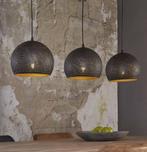 Set 3 hanglampen metaal goud brons zgan, Huis en Inrichting, Lampen | Hanglampen, Ophalen, Zo goed als nieuw, Metaal, Minder dan 50 cm