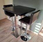 RVS bartafel met 2 gratis verstelbare stoelen, Huis en Inrichting, Tafels | Statafels, Ophalen of Verzenden, Gebruikt
