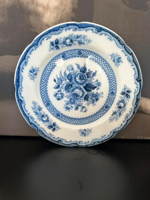 Schitterend Blue rose bord blauwe bloemen fine China, Huis en Inrichting, Keuken | Servies, Zo goed als nieuw, Bord(en), Overige stijlen