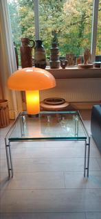 Vintage design glazen tafel M1 Metaform Hank kwint, Huis en Inrichting, Tafels | Salontafels, Zo goed als nieuw, Minder dan 50 cm