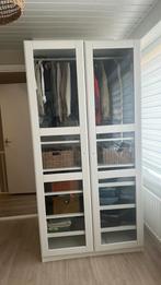 Ikea witte PAX kledingkast met glazen deuren/indeling, Ophalen, Zo goed als nieuw, 50 tot 75 cm, 200 cm of meer