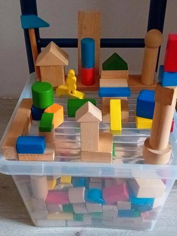 Houten Bouwstenen - Grote Set beschikbaar voor biedingen