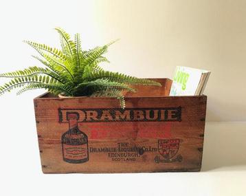 Vintage houten kistje drambuie 3x