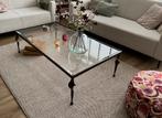Salontafel smeedijzer-glas, Huis en Inrichting, Tafels | Salontafels, Ophalen, 100 tot 150 cm, 50 tot 100 cm, Zo goed als nieuw