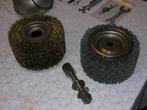 2 Borstels messing + schmilon 150 mm x H. 85 mm, asgat 16 mm, Ophalen, Nieuw, Materiaal