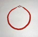 Armband Bloedkoraal Slotje verguld, Sieraden, Tassen en Uiterlijk, Armbanden, Verzenden, Nieuw, Rood, Overige materialen