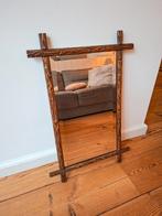Spiegel met houten lijst en facet geslepen glas, Minder dan 50 cm, Gebruikt, Ophalen of Verzenden, Minder dan 100 cm