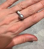 925 zilveren ring met echte parel maat 18, 18 tot 19, Ophalen of Verzenden, Dame, Zo goed als nieuw