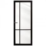 Staallook deuren zwart stomp met glas paneeldeur, 80 tot 100 cm, Binnendeur, Nieuw, Ophalen of Verzenden