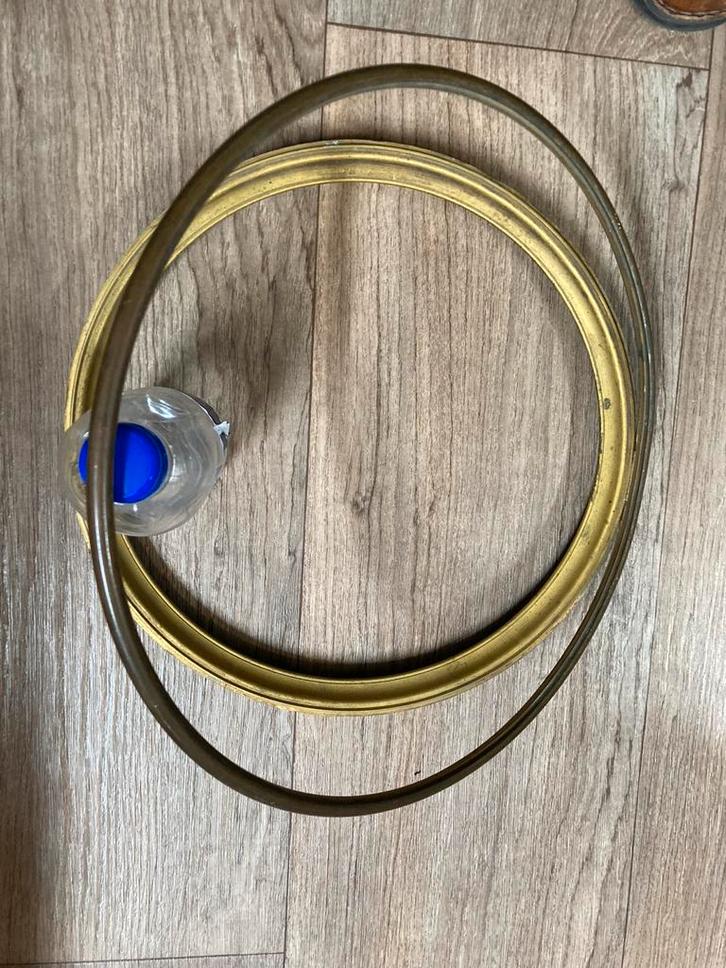 Massieve lunnette met glasdeur - 36 cm, Antiek en Kunst, Antiek | Klokken, Ophalen of Verzenden