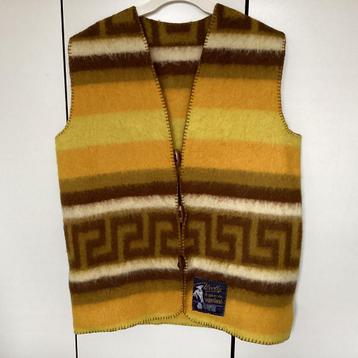 Handgemaakte mouwloze jas/bodywarmer van wollen deken, M/L beschikbaar voor biedingen
